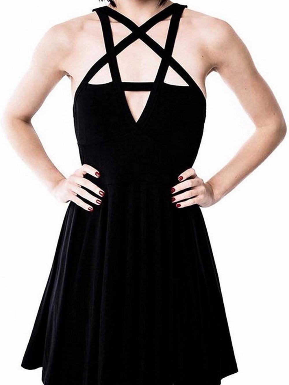 Black Gothic Pentagram Dress